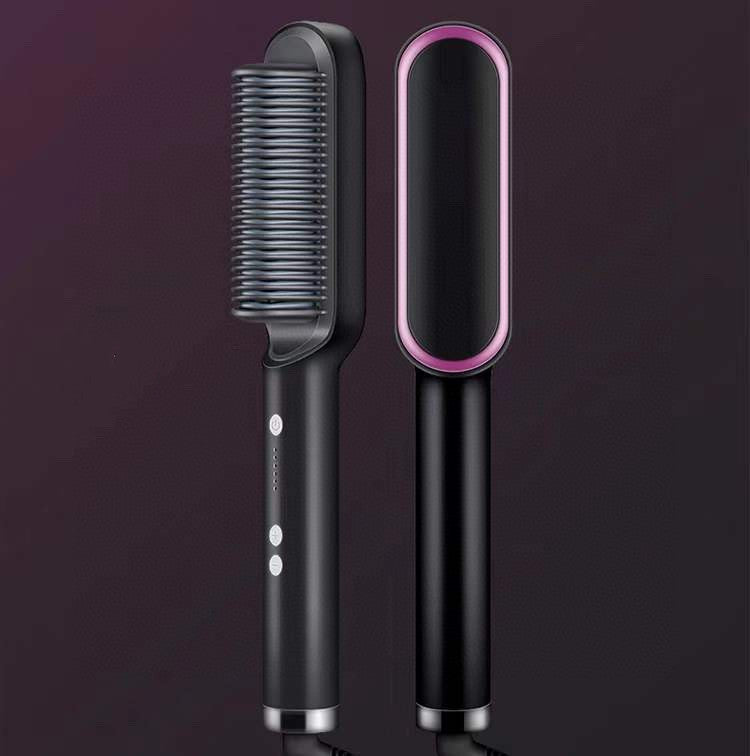2-in-1 Hair Straightener & Curler Brush