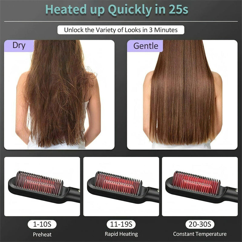 2-in-1 Hair Straightener & Curler Brush
