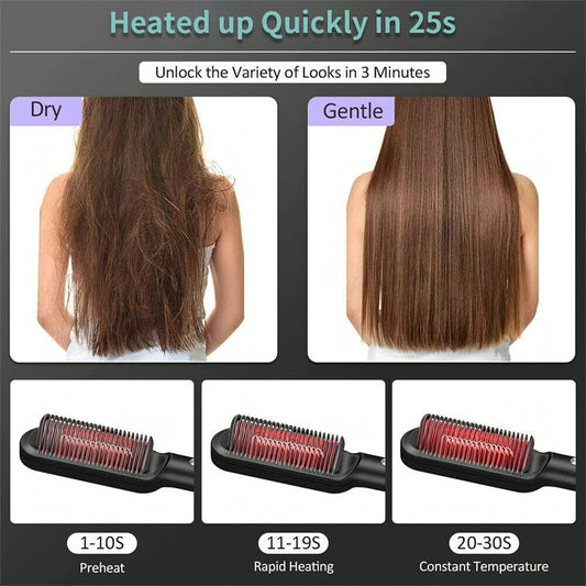 2-in-1 Hair Straightener & Curler Brush