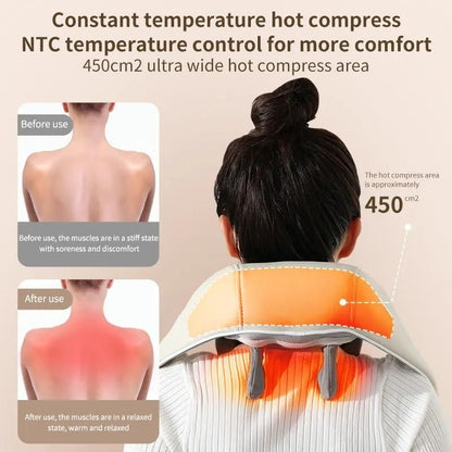 Electric Neck & Shoulder Massager with Heat – Deep Tissue Pain Relief